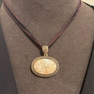 Lia Sophia Boho Multi-Strand Necklace w/ Mother-of-Pearl Pendant – gently used